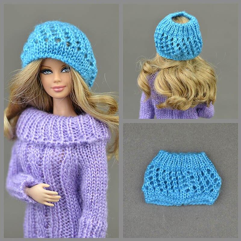 Multi Function Sweater Strapless Top Clothes For Barbie Doll Knitting Skirts For BJD Dolls Can Be Weared As Skirt Top Hat