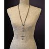 Egirl Jewelry Cool Black Beads Cross Star Pendant Necklace DIY Fashion Choker Y2K Necklace for Women Punk Accessory