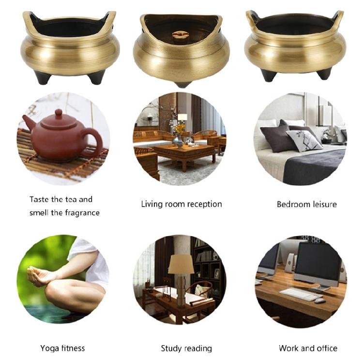 Holder Chinese Three Legs Burning Stand with Elegant Ear Handles Peace Creator Home Decoration