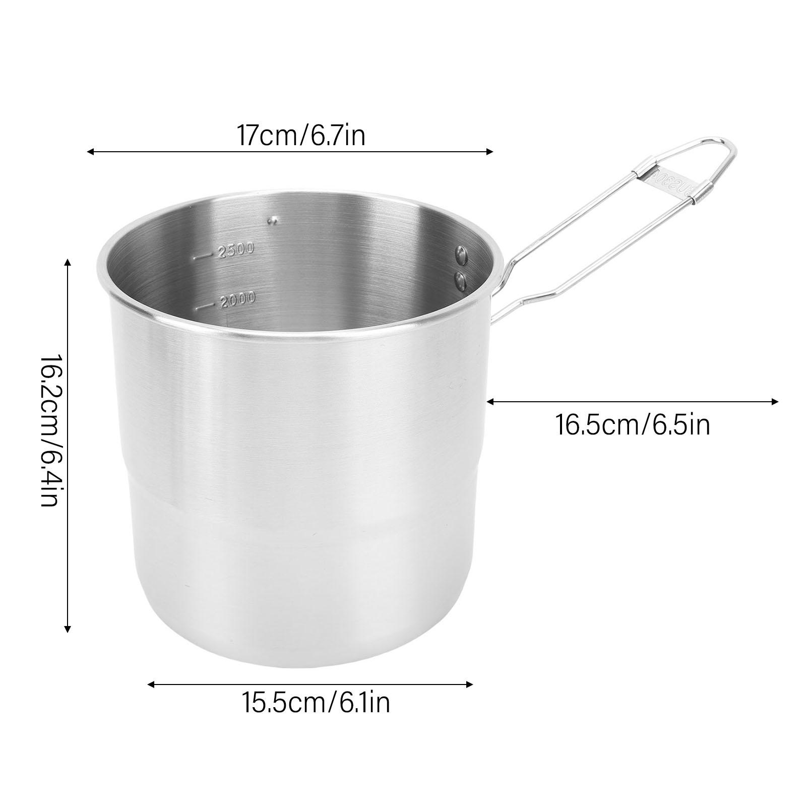 Camping Cooking Pot 304 Stainless Steel Portable Metal Rice Cooker Camping Cookware for Outdoor Hiking Camping Cooking Pot