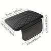 1pc PU Leather Car Armrest Pad with Side Storage Bag, Durable Vehicle Interior Accessory