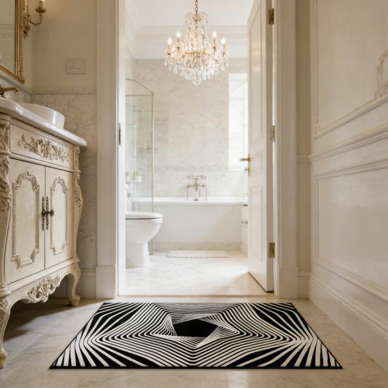 3D optická iluze podlahová rohož protiskluzový stabilní design snadno čistitelný podlahový koberec s ohromujícím vizuálním efektem nory strojově pratelný kusový koberec