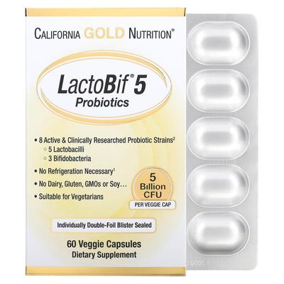 LactoBif 5 Probiotico, 5 Miliardi di UFC, 60 Capsule Vegetali