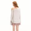 UNIFREE Sweet Deer Print Off-Shoulder T-Shirt