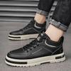 Podzim Zima Pánské Boty Vysoké Kožené Boty Pánské Kotníkové Boty Módní Pohodlné Motocyklové Boty Platformové Boty Muž