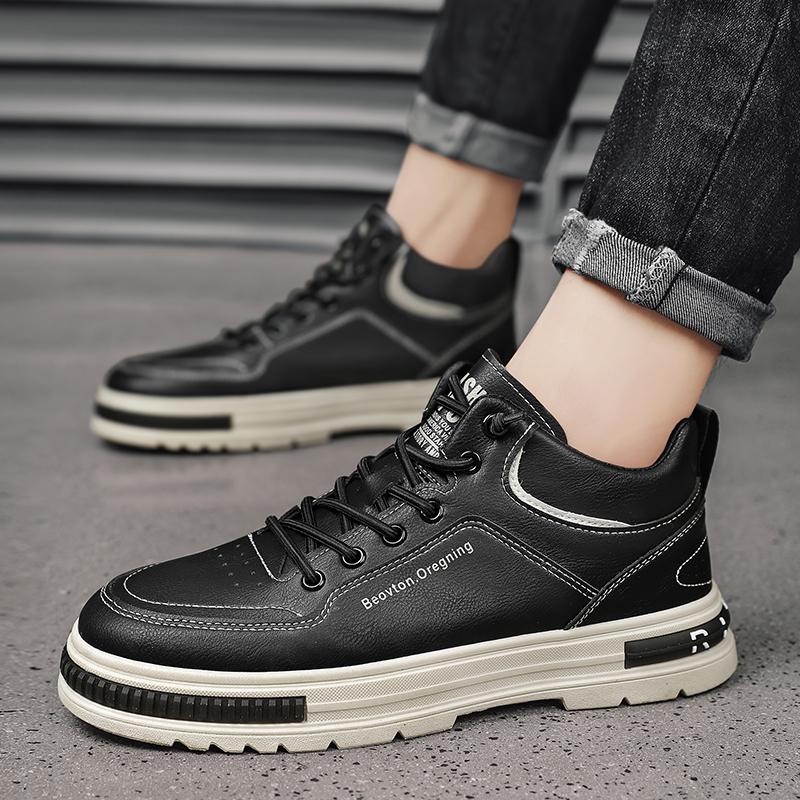 Podzim Zima Pánské Boty Vysoké Kožené Boty Pánské Kotníkové Boty Módní Pohodlné Motocyklové Boty Platformové Boty Muž