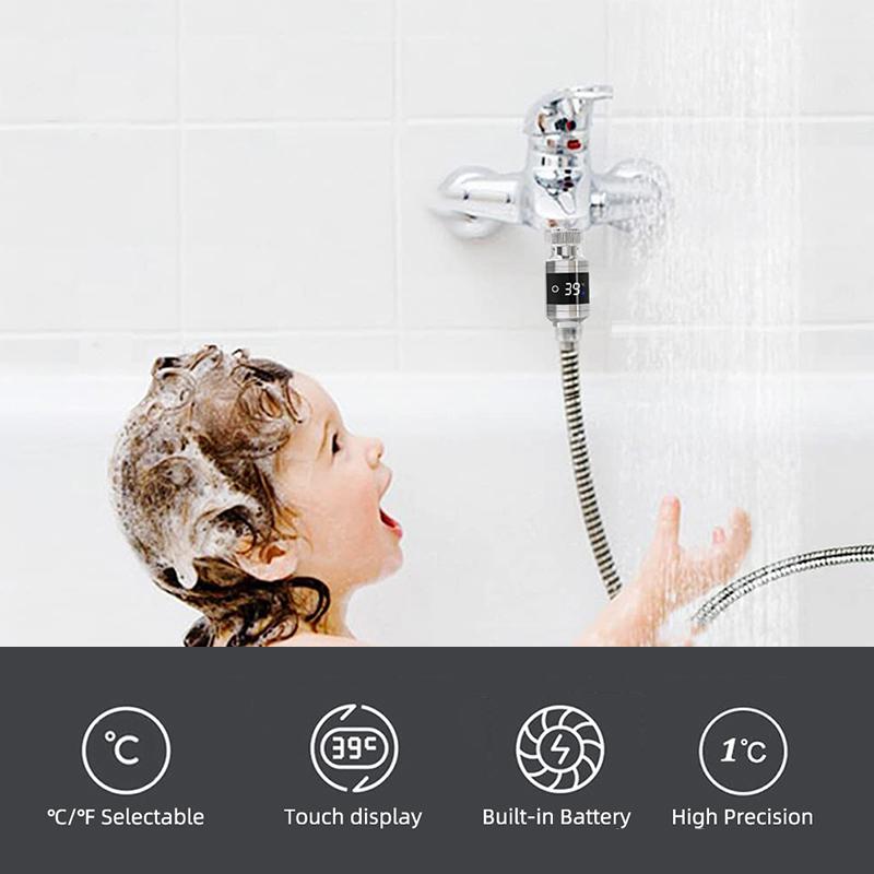SXH 1pc Water Temperature Tester Monitor LED Digital Display Shower Water Thermometer Bathroom ABS 5-85 High-precision