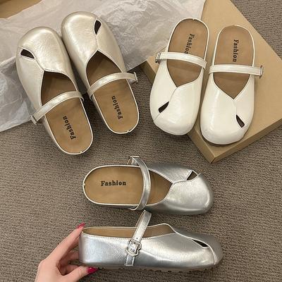 Binnenin verhogende tas hoofd halve pantoffels dames zomer buitenkleding 2025 nieuw Frans zachte zool met rok strand casual koele pantoffels