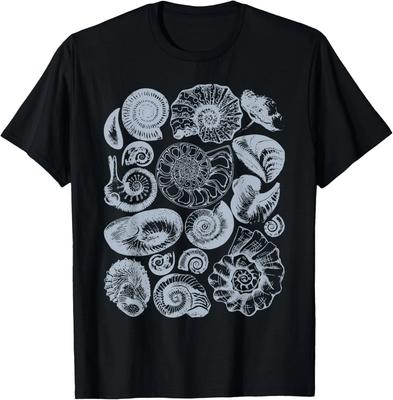 Vintage Fossil Nautilus Grafika Geologia Biologia Nauka Prezent Unisex Koszulka