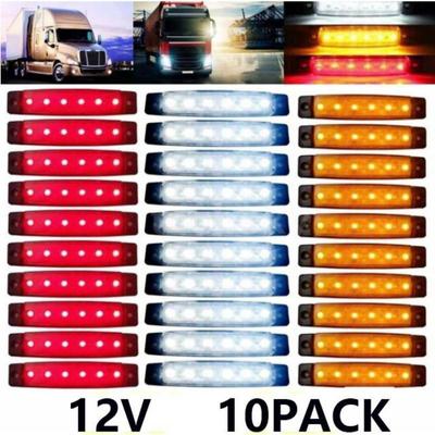 10x 12V 6 LED Side Marker Indicators Lights Rear Lamp for Car Truck Trailer Bus