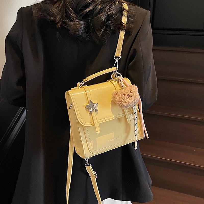 Niche Trend Schoolbag 2025 Spring College Women's Bag New Solid Color Versatile Student Multi-purpose Backpack Messenger Bag