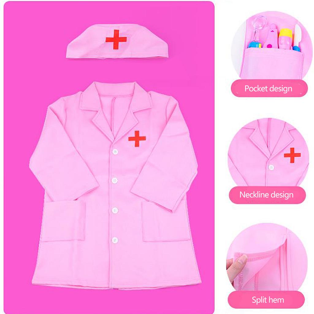Kids Doctor Costume Doctors Play Set Toddler Doctor Dress Up Clothes for Role Play for 120cm Kids