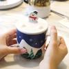 Festive Cartoon Ceramic Mug with Lid