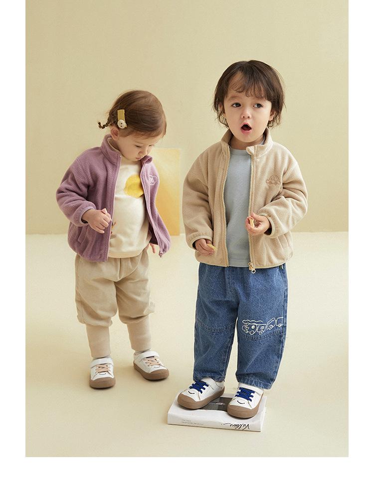 Tongbei 2025 Autumn Kids' Fleece Jackets - Unisex Semi-High Collar Warmth