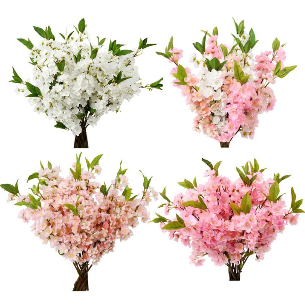 Silk Material Cherry Blossoms Silk Flowers DIY Decoration Simulated Flower Home Table Decor