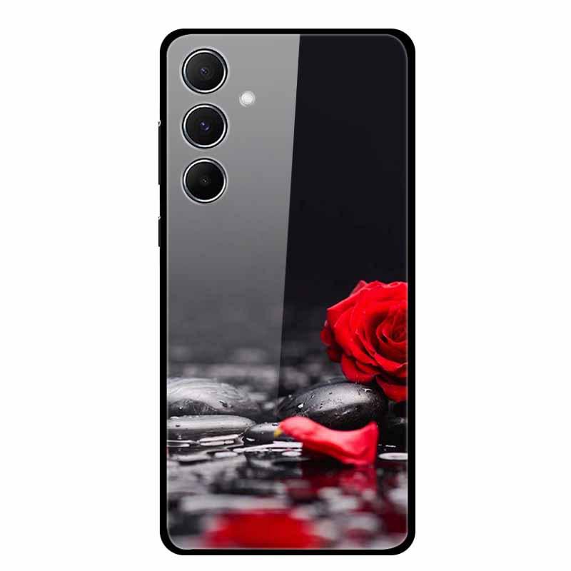 Kreative Landschaftsmalerei Gehärtetes Glas Handyhülle für Samsung A55 5G