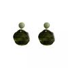 Hong Kong style retro olive green smudge earrings s111 silver needle niche design fashion earrings irregular circle earrings