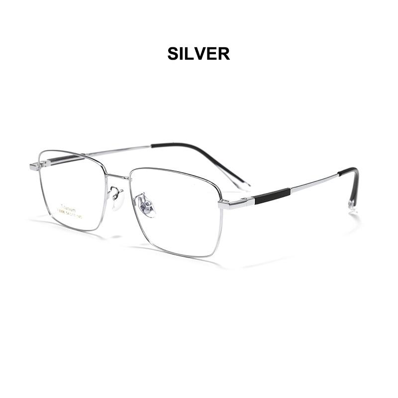 

Titanium Rosewood Full-Frame Glasses Frames Men s Business Casual Oversized Frames Ultra-Lightweight Eyeglasses Fashion Eyewear Demo lens серебряный