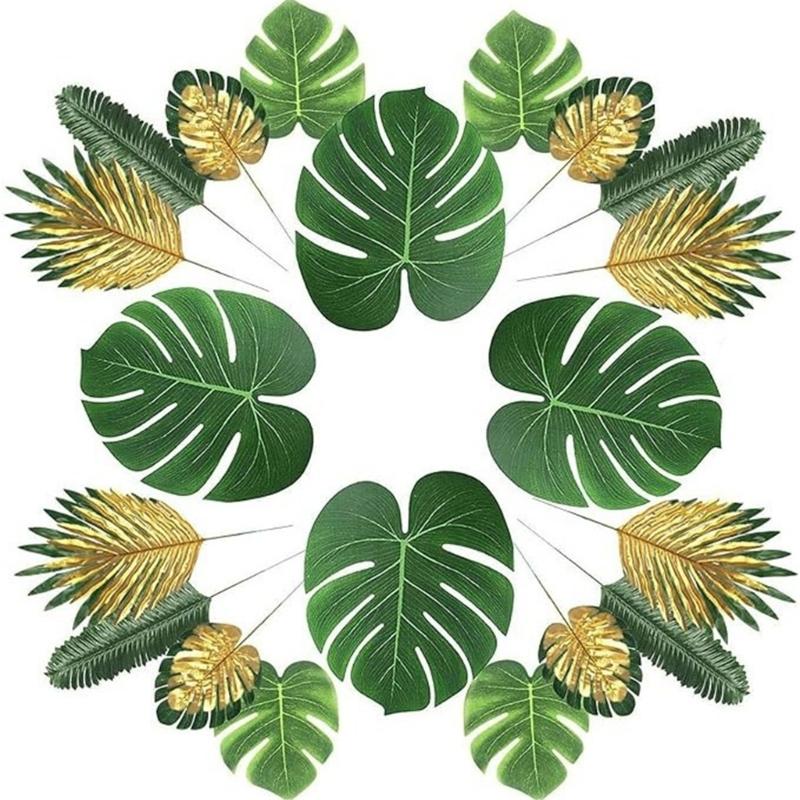 10Pcs Artificial Monstera Leaf 30x20Cm Large Artificial Foliages For Wedding Decoration Plant Arrangement