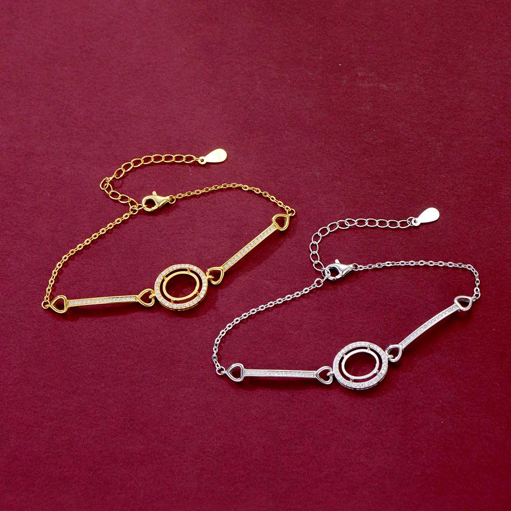 Vergoldetes Ei-förmiges S925 Sterling Silber Armband mit Elegantem Light Luxury Design