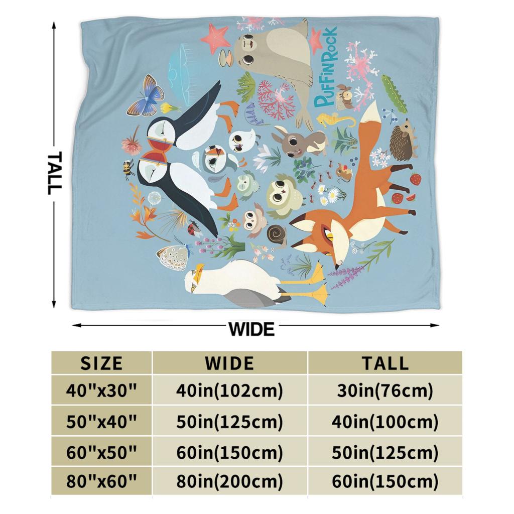 Puffin Rock Decke Qualität Superweich Tagesdecke Winter Kinder Heimdeko Mode Tagesdecke