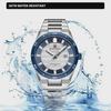 Stainless Steel Men's Wristwatch Waterproof Simple Fashion with Night Glow Pointer Calendar Display Male Watches