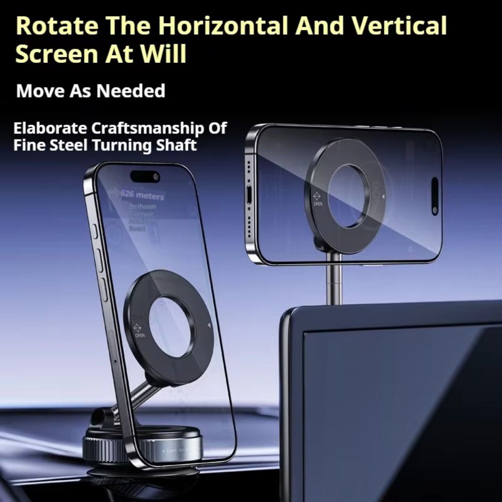 360° Rotating Auto Navigation Holder Vacuum Suction Cup Mechanical Phone Stand  Desktop