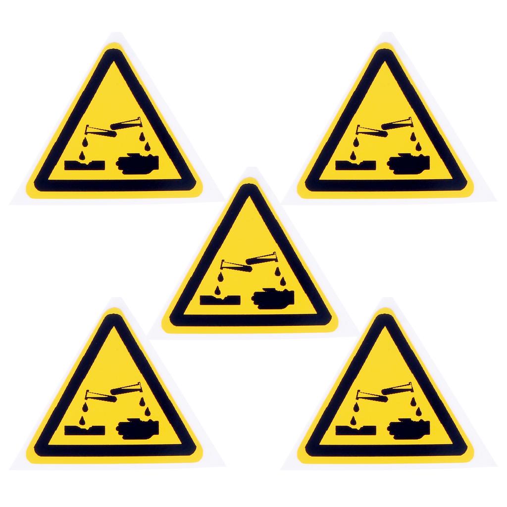 5Pc PVC Warning Signs Sticker Logo Security Safety Labels Water-Resistant Oil-Proof Warning Tag Wall Machine Sticker 25/50/100mm