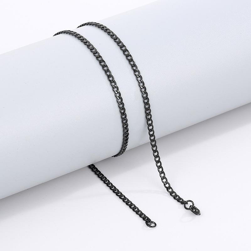 Simple Stainless Steel Grinding Chain Hiphop Necklace Street Hip Hop Titanium Steel Tide Jewelry Nk Chain