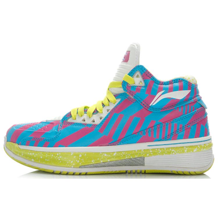 New LiNing WOW 2 Anti Slip And Wear Resistant Rebound Low Top Basketball Shoes Men's Blue Pink White ABAH017-16