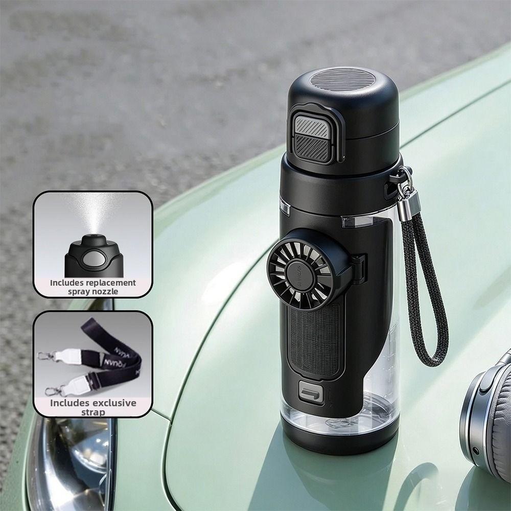 Ventilatore Spray Idratante a Doppio Uso Tazza Ventilatore Staccabile Ventilatore Borraccia Borraccia Sportiva Viaggio