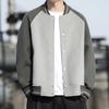 Jacket Men's Spring New Baseball Collar Suede Stand-up Collar Color Matching Loose Coat Youth Fashion Versatile Top