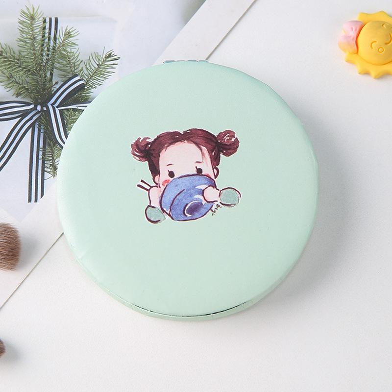 New Cute Cartoon Double-Sided Makeup Mirror 2-Face Portable Foldable Pocket Mirror for Women Girls Travel Makeup Birthday Gifts