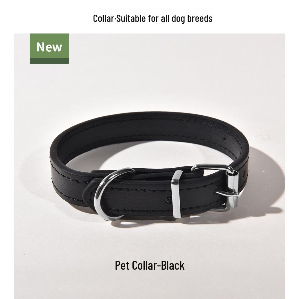 PU Leather Dog & Cat Collar for Small/Medium Breeds - Outdoor Walking Accessory