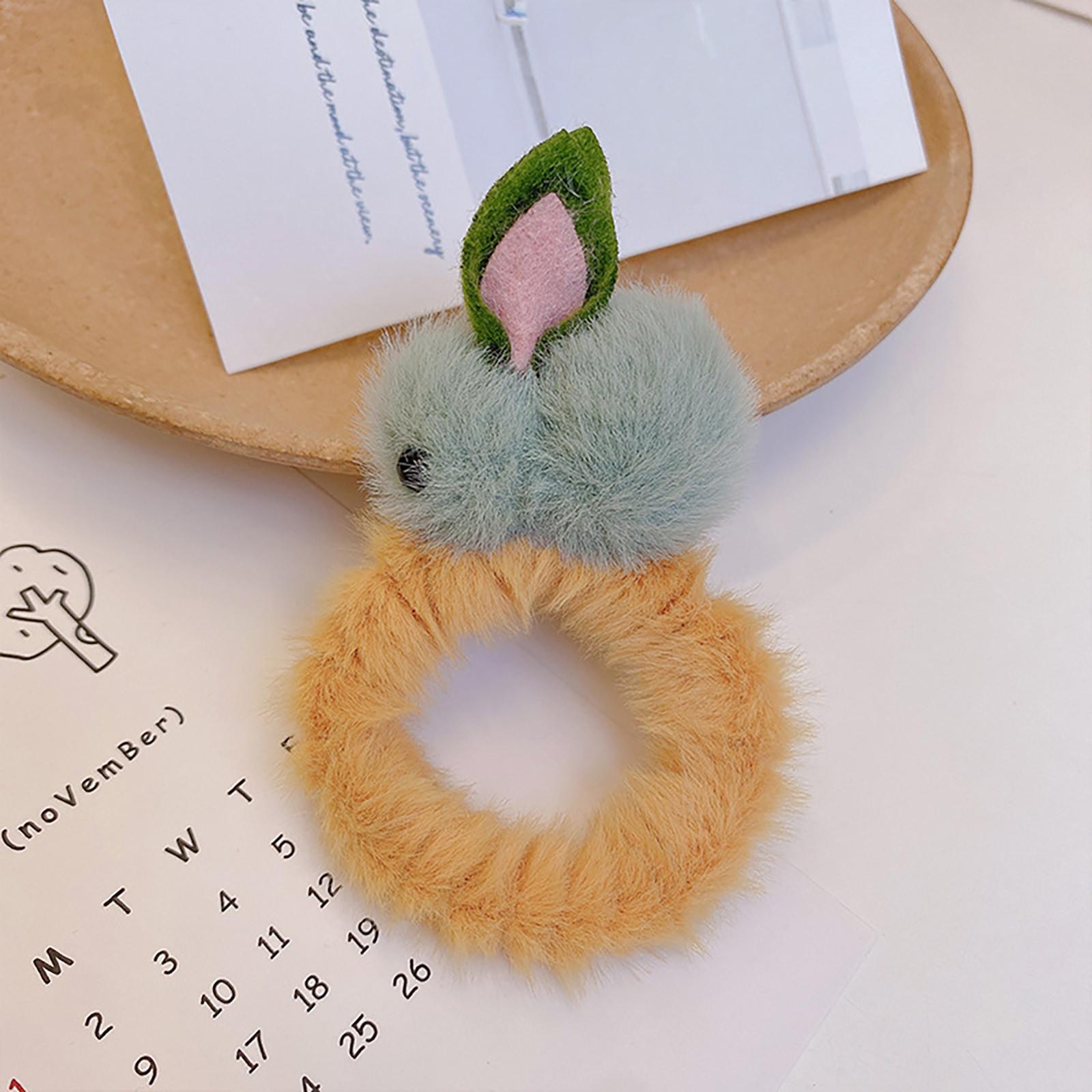 

(проектор)Женская модная плюшевая повязка для волос, милый кролик, повязка на голову, веревка, кобура с хвостиком One Size зелёный