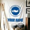 Custom Name Brighton&Hove Albion Wall Tapestry Aesthetic Wall Hanging Printed Fabric Blanket Decorative Tapestries for Bedroom Living Room Home Decor