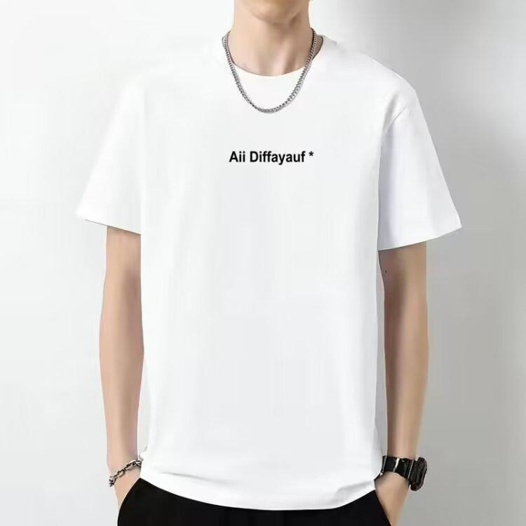 Летняя мужская футболка с короткими рукавами трендовая тонкая рубашка с круглым вырезом мужская одежда на одежде M чёрный 980₽