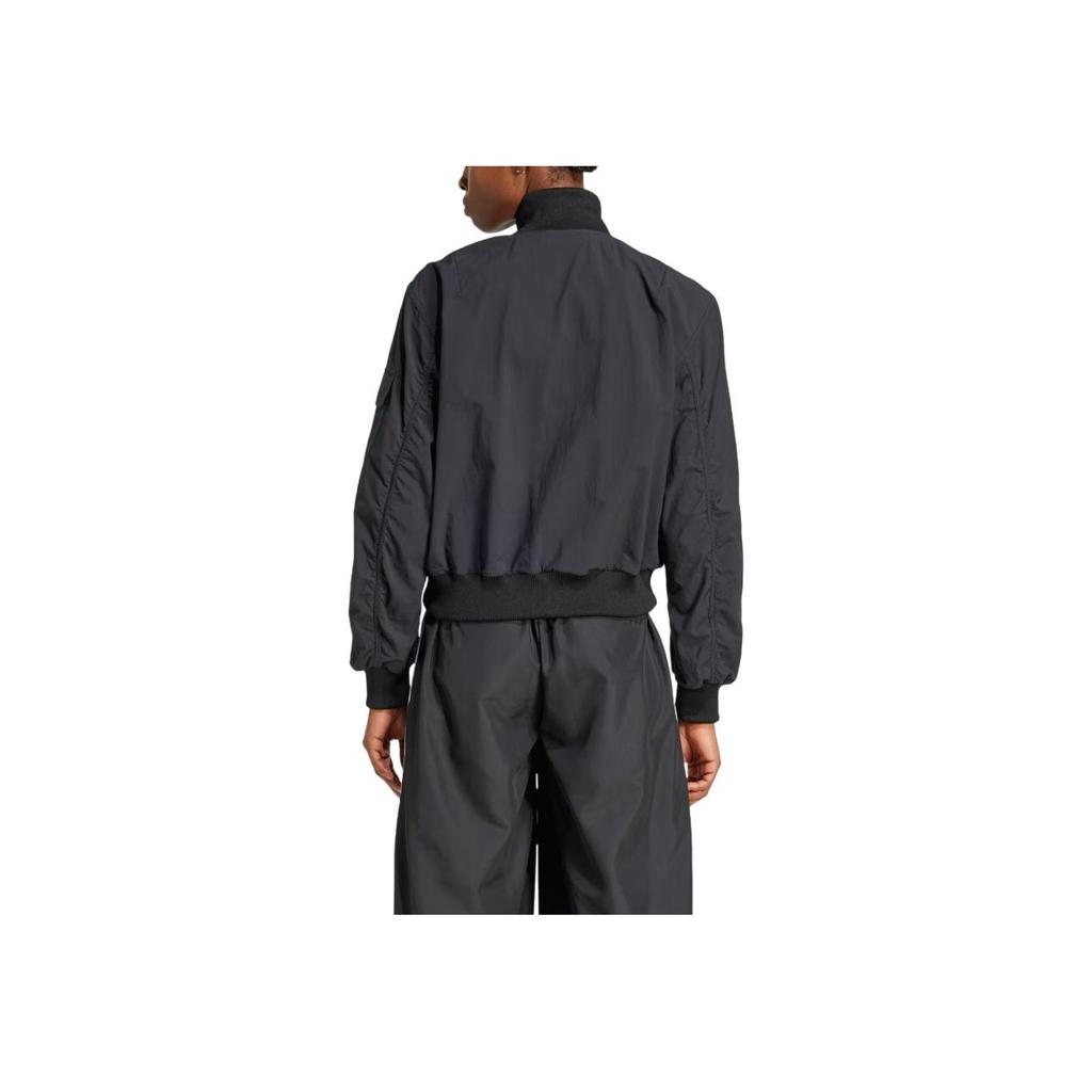 adidas Originals Multi-Pocket Loose Fit Stand Collar Zip-Up Long Sleeve Jacket Women Jackets Gray JD4792