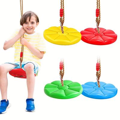 1pc Octagonal Petal Swing Toy, Thickened, Mixed Color, PE (Polyethylene) Material, Disc Seat Style, for Kids' Indoor and Outdoor Playground Sports