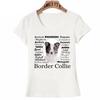 Clever Border Collie Print T Shirt Summer Women Short Sleeve I Love Dog Design