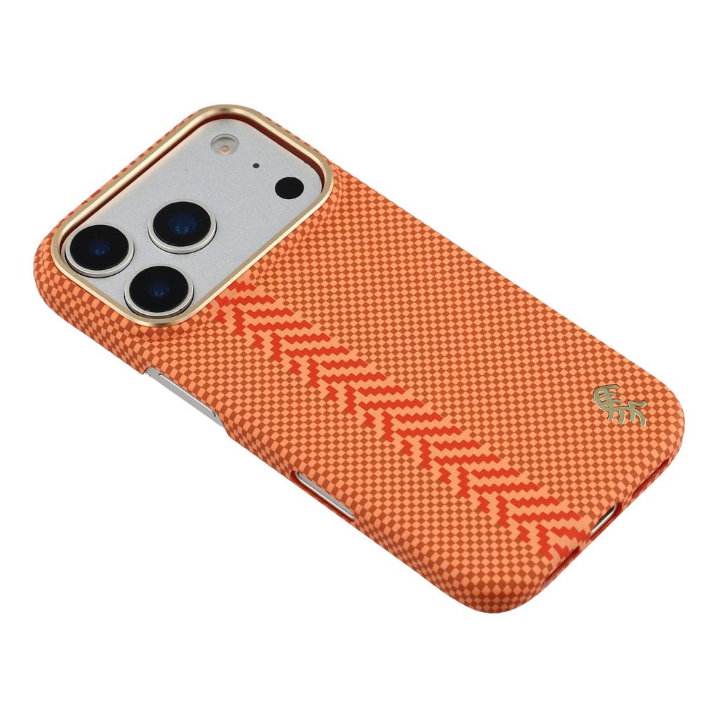 X-LEVEL For iPhone 17 Pro Max Case Compatible with MagSafe Lacquered "Horse" Character Carbon Nanofiber PC Phone Cover