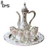 SW 8 Teile/satz Retro Zink-legierung Wein Tasse Wasserkocher Tablett Kit Hause Hochzeit Decor Container
