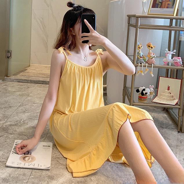 

Новая милая летняя ночная рубашка на бретельках для девочек - Милые пижамы и домашняя одежда XXL жёлтый