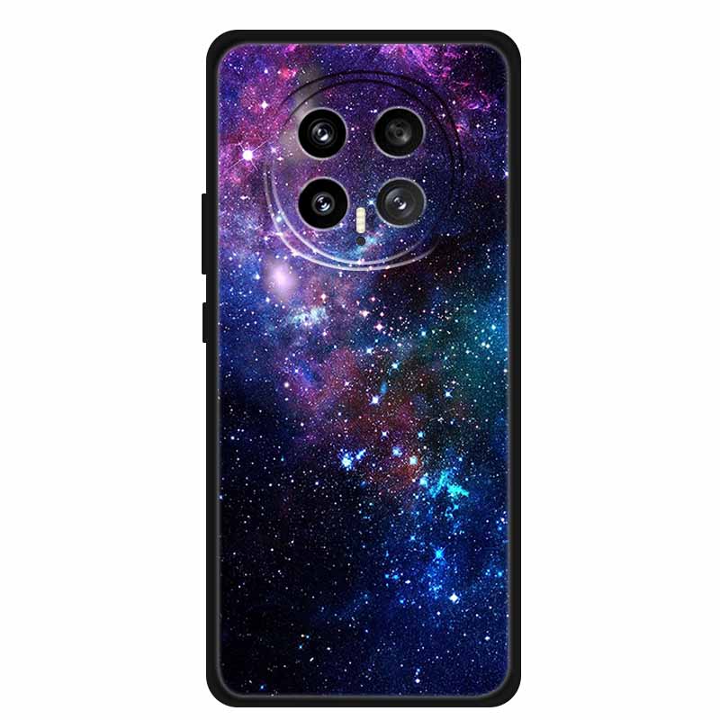 Mobile Phone Protective Case For Honor Magic8 5G Floral Painted Soft Black Silicone Back Cover For Honor Magic 8 2025 Case Funda