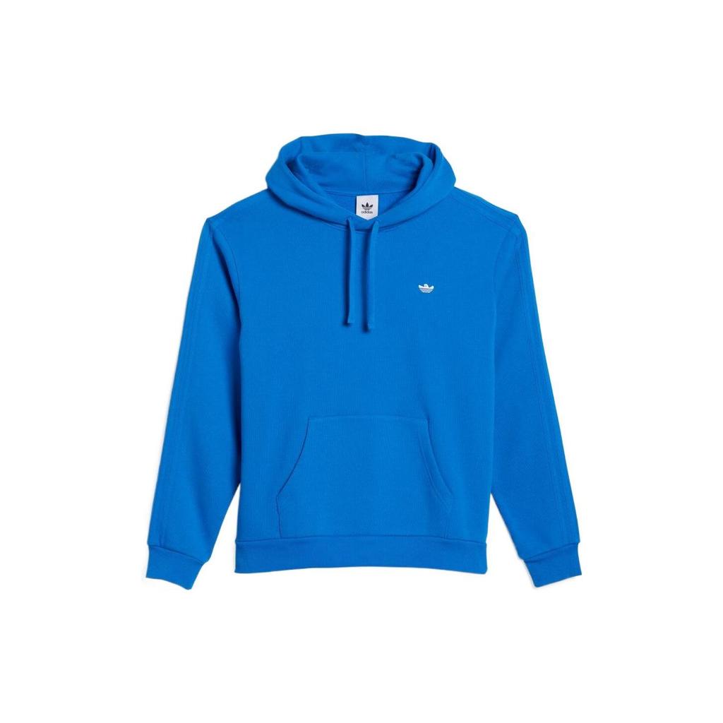 Adidas Originals Clover FW22 Solid Color Logo Print Drawstring Long Sleeve Sweatshirt Men Tops Blue HK9866