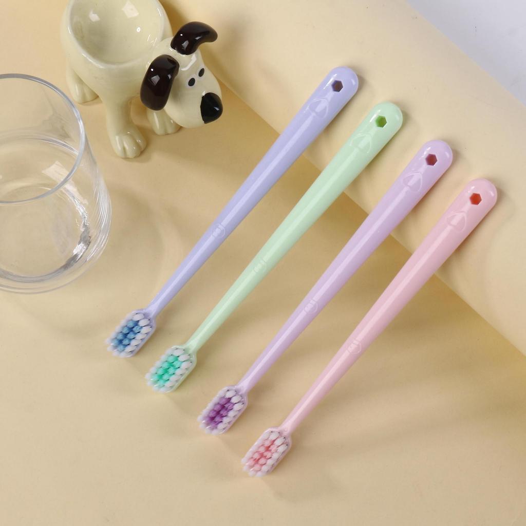 Macaron Color Soft Bristle Toothbrush Family Pack - Adults, Couples & Students, Travel-Friendly