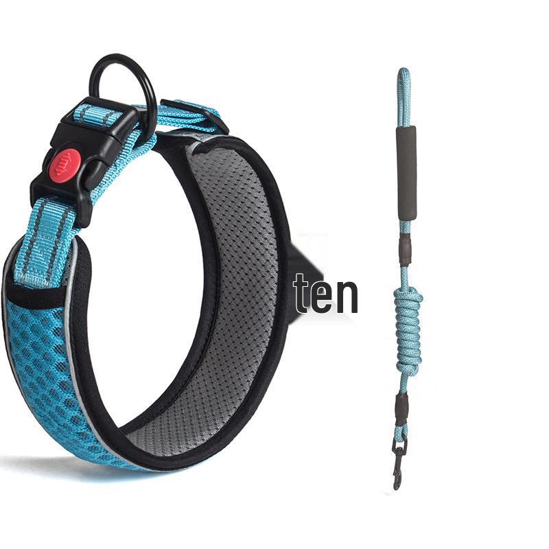 Regulowana, odblaskowa, oddychająca obroża spacerowa dla psa z siatki o strukturze plastra miodu