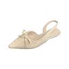 Trendy pointed wrinkled bow bag head sandals women's summer slope heel empty single shoes