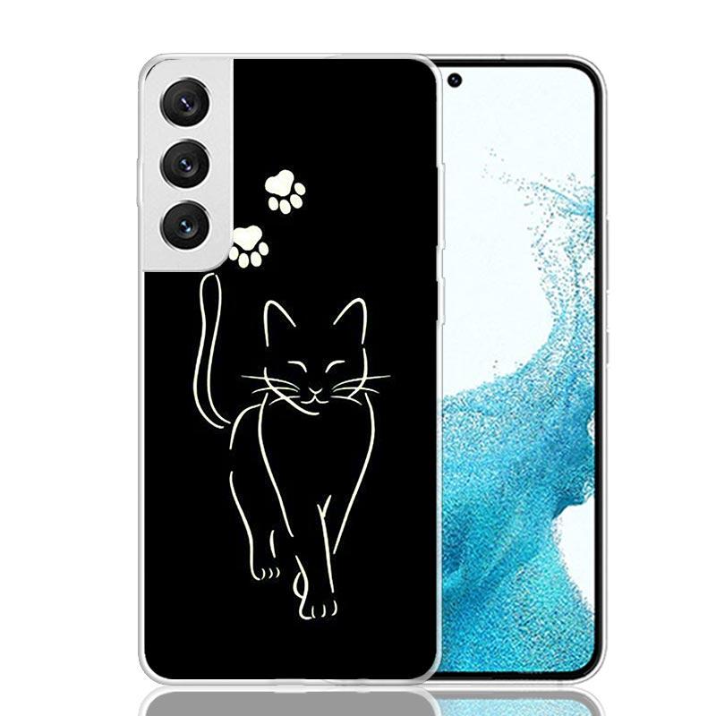 Cat Footprint Funny Paw Cute Phone Case For Samsung Galaxy S26 Ultra S23 S24 S25 Edge S20 FE S21 S22 Plus Soft Print Shell Cover