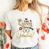 Fashion 50th Year Birthday T Shirt for Women Clothing Harajuku Birthday Party Y2k Tops Short Sleeve Tees Aesthetic Clothing